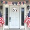 Patriotic Decorations Monogram Letter F 4th of July Wreaths for Front Door Wreath Wooden Welcome Sign